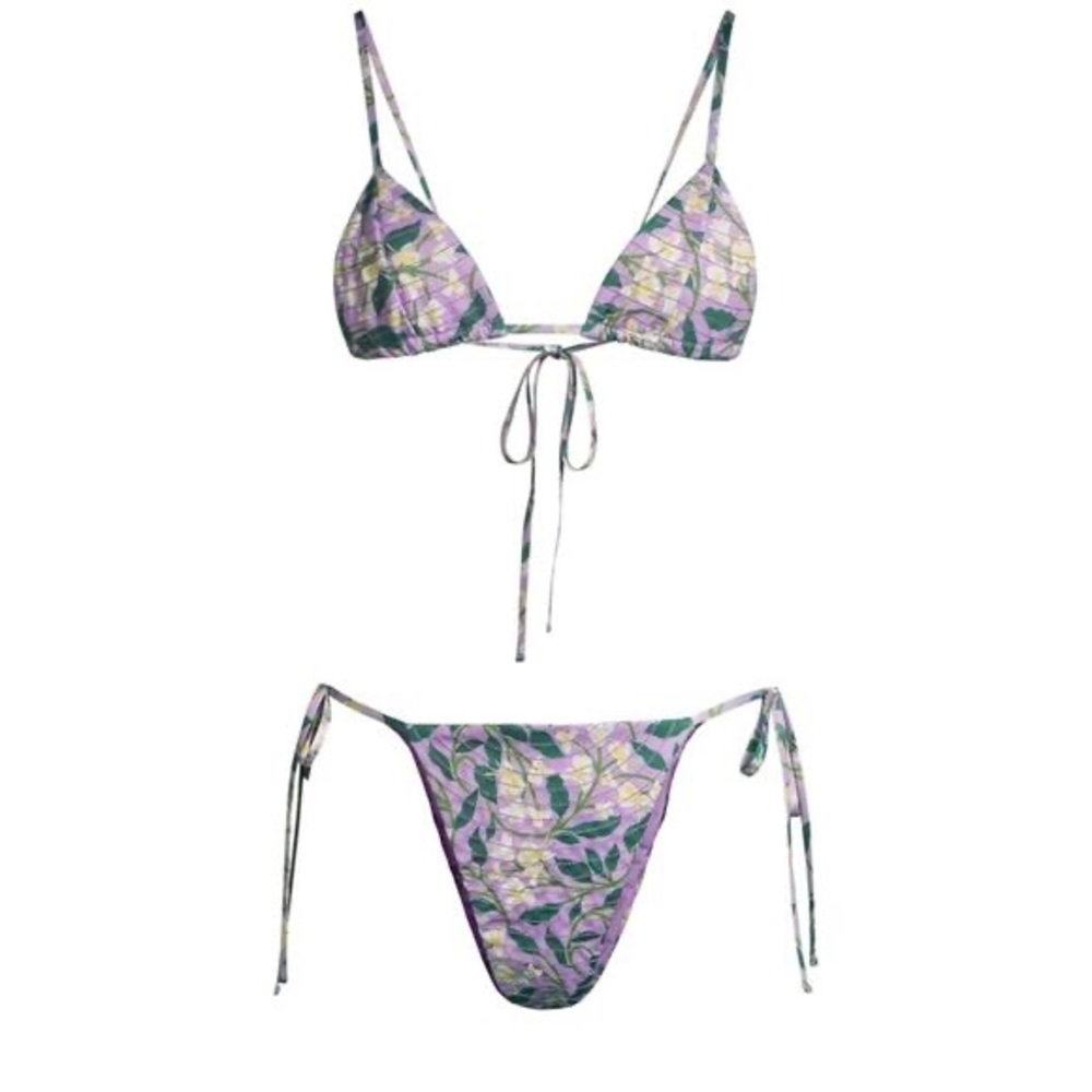AGUA BENDITA Dos Gardenias Floral Bikini Set